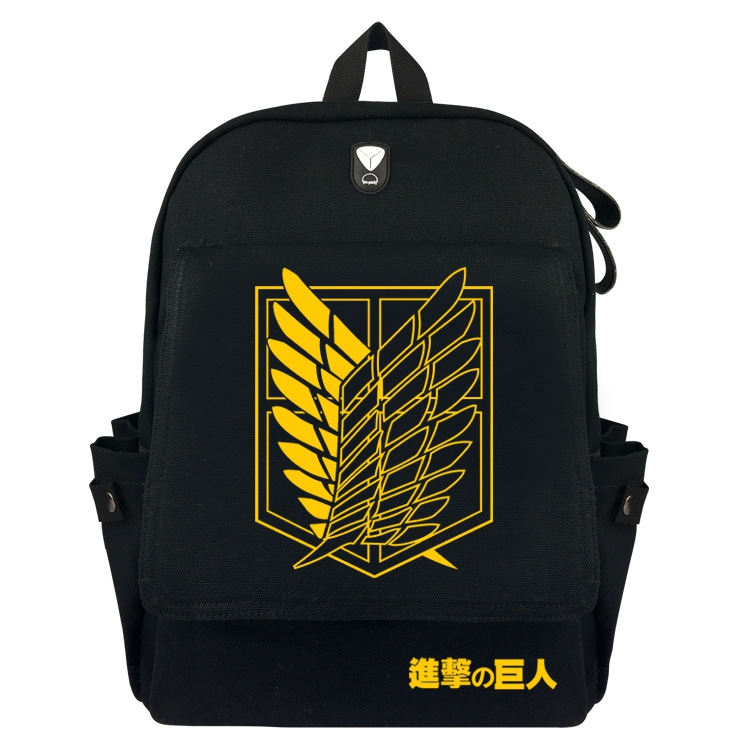 Attack on Titan Black Padded Canvas Backpack