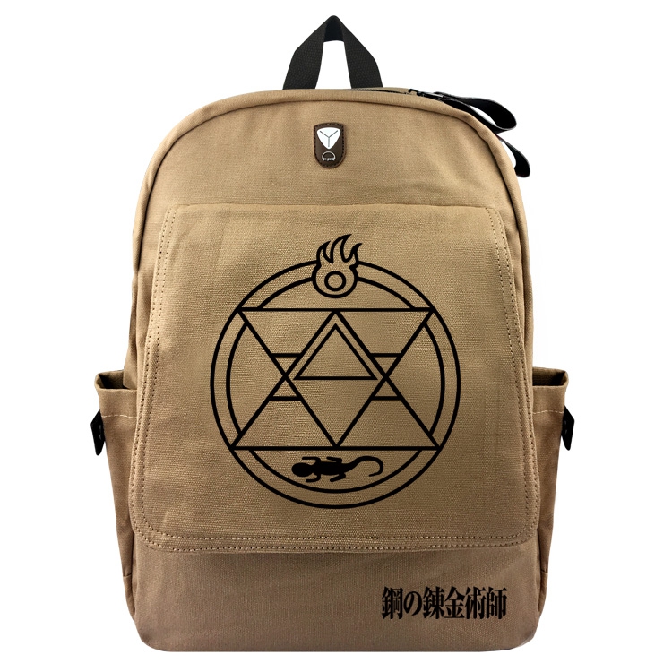 Fullmetal Alchemist  Browm Padded Canvas Backpack  A