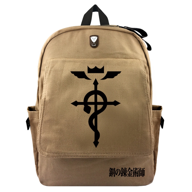 Fullmetal Alchemist  Browm Padded Canvas Backpack  C