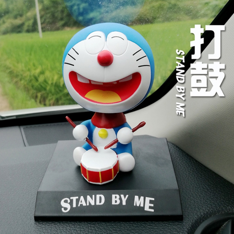 Figure Doraemon Beat a Drum Shaking Head Ornaments 8.6C