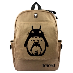 TOTORO Browm Padded Canvas Bac...