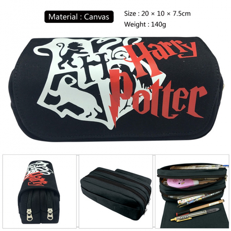 Pencil Bag Harry Potter Canvas Doubel Decker Zipper