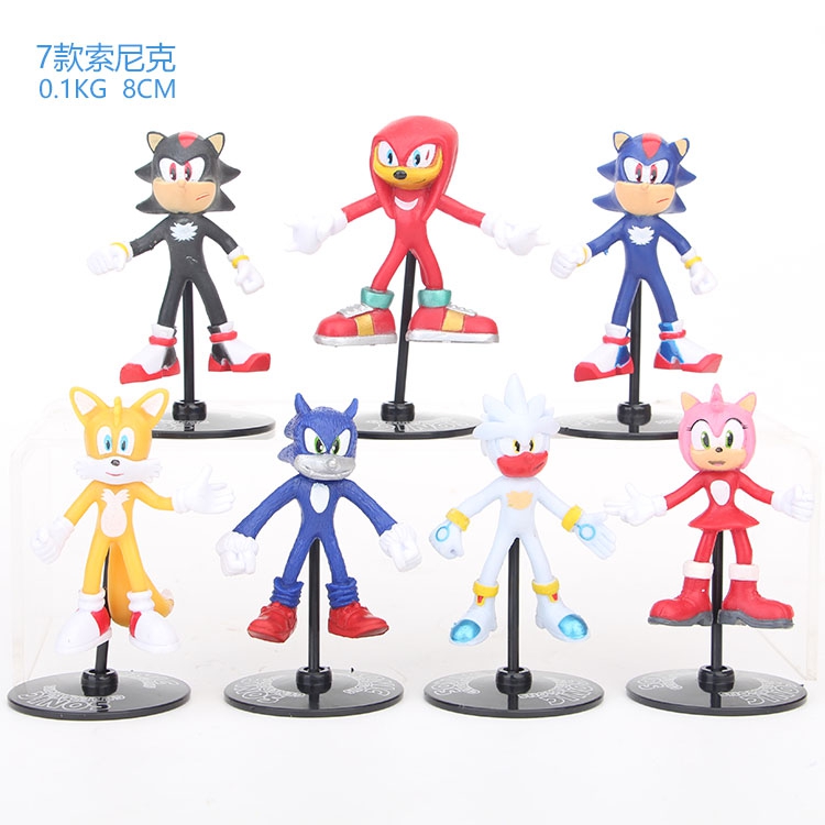 Figure Sonic the hedgehog price for 7 pcs a set without Boxes 8CM
