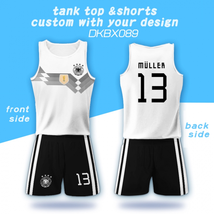 2018 FIFA World Cup German Tank Top Shorts a set S M L XL XXL