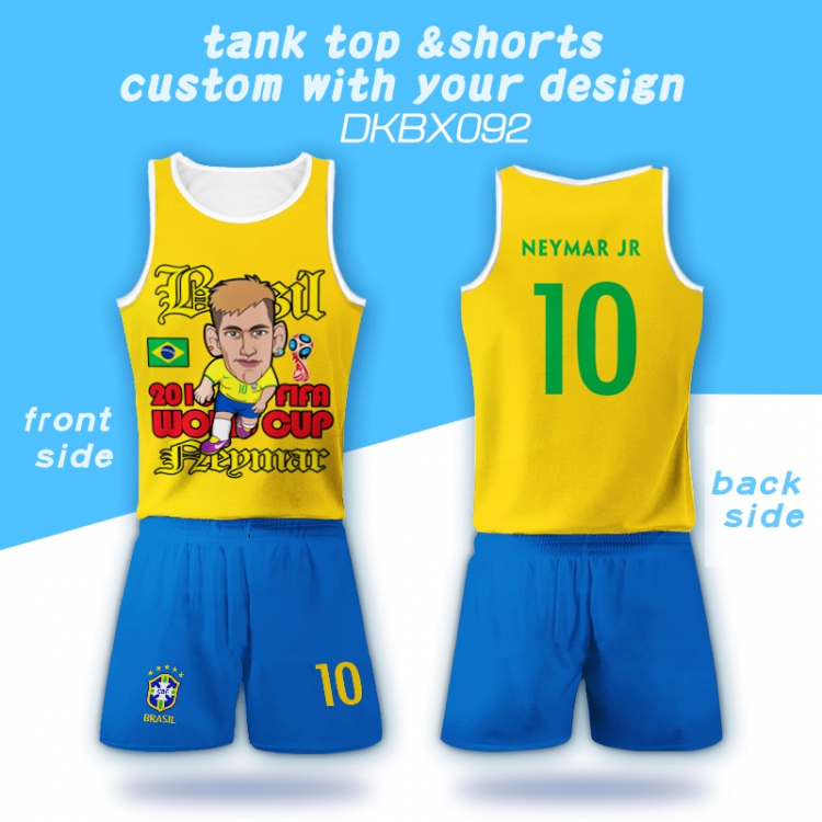 2018 FIFA World Cup Tank Top Shorts a set Brazil S M L XL XXL