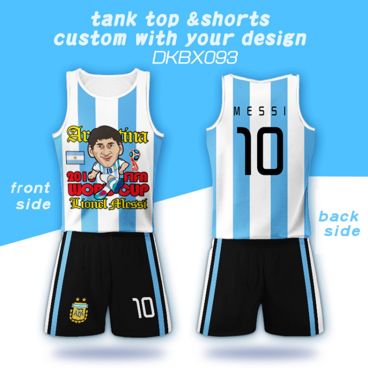 2018 FIFA World Cup Argentina Tank Top Shorts a set S M L XL XXL