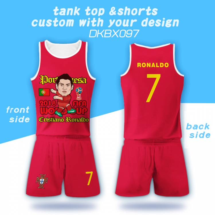 2018 FIFA World Cup Portugal Tank Top Shorts a set S M L XL XXL