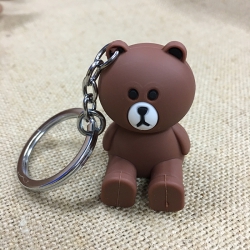 Key Chain BROWN BEAR Ring hold...