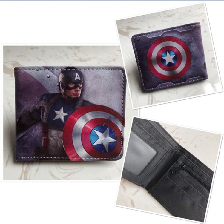 Full Color PU Short  Wallet The avengers allianc