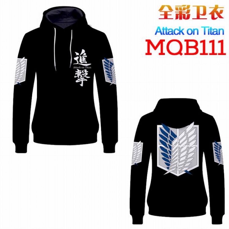 MQB111 patch pocket long sleeve jacket headgear with hat without zipper hip hop sweater Hat Shingeki no Kyojin  M LX  XL