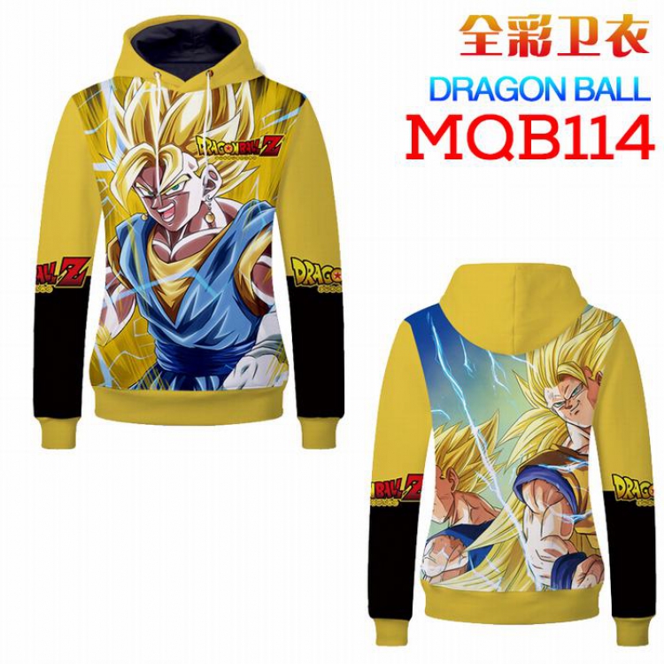 Dragon Ball MQB114 Patch Pocket Long Sleeve Jacket with Hat No Zipper Hip Hop Sweatshirt Hat M,LX,XL,XXL,XXXL