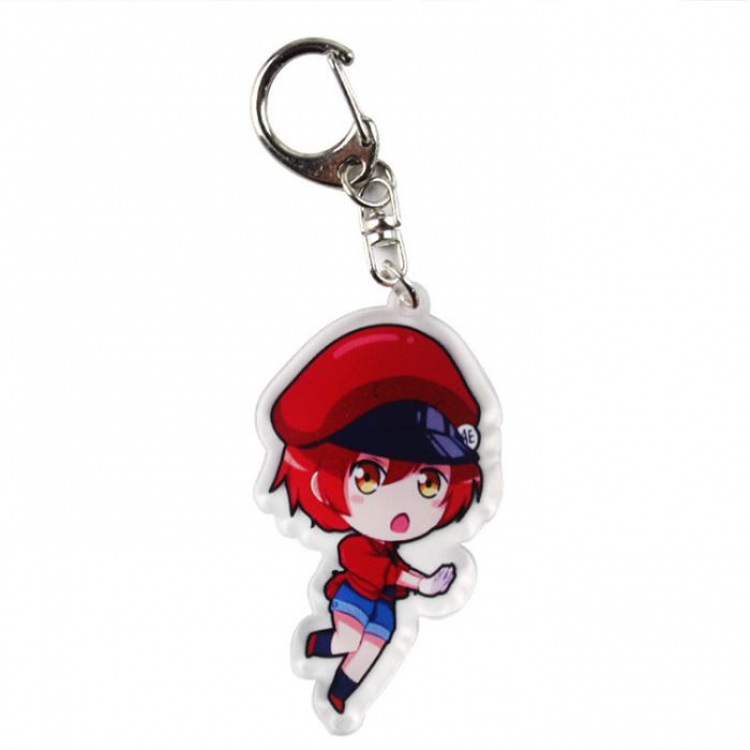 Working cell erythrocyte Acrylic Anime around Key chain a set of 3 High 6.5CM