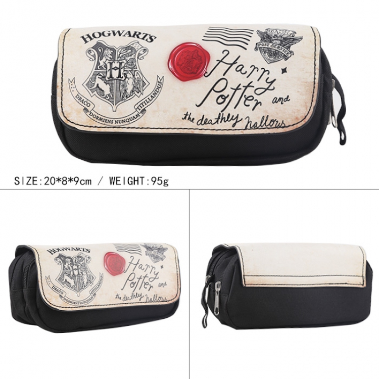 Harry Potter Double layer zipper student Pencil Bag 20X8X9CM