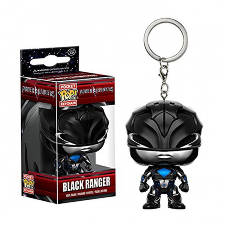 Power Rangers FUNKO-POP-Black clothes Q version Key Chain High 5CM