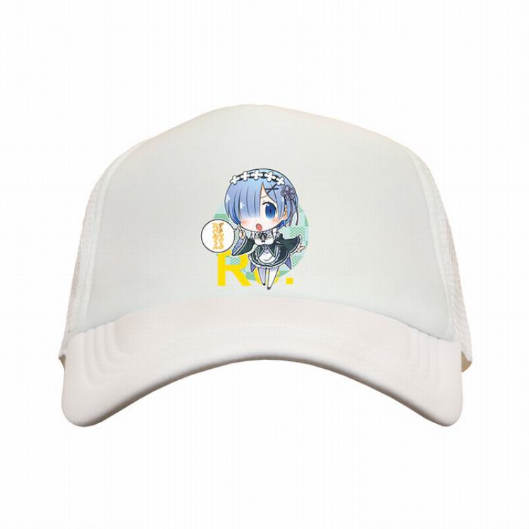 Re:Zero kara Hajimeru Isekai Seikatsu Rem white reseau Breathable Hat A style