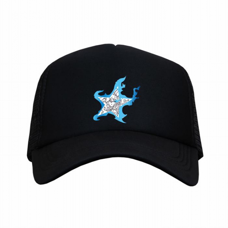 Black Rock Shooter Pentagram Sign Black reseau Breathable Hat