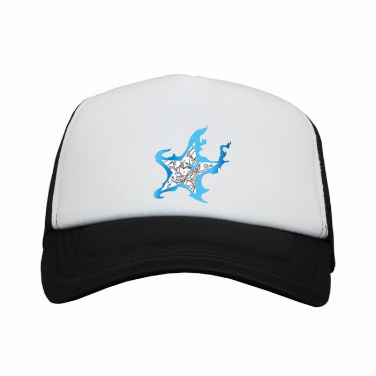Black Rock Shooter Pentagram Sign Black and white reseau Breathable Hat