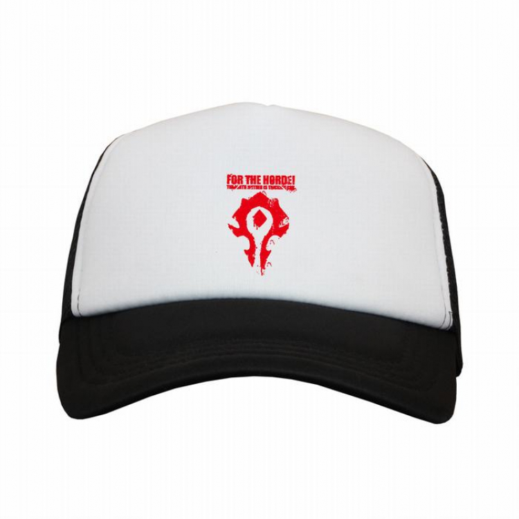 World Of Warcraft tribe Sign Black and white reseau Breathable Hat A style