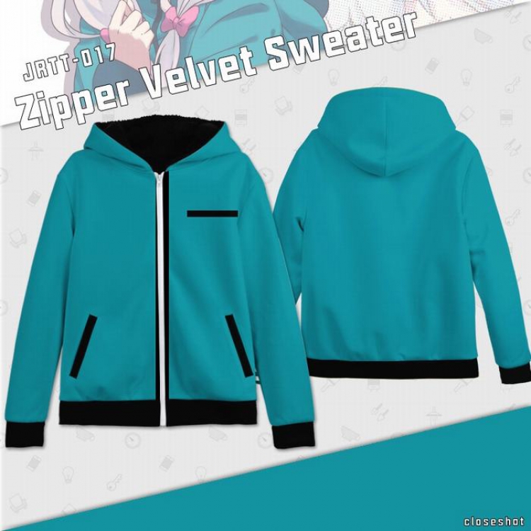 Ero Manga Sensei Anime Full Color zipper Plus velvet Sweatshirt S M L XL XXL XXXL JRTT017