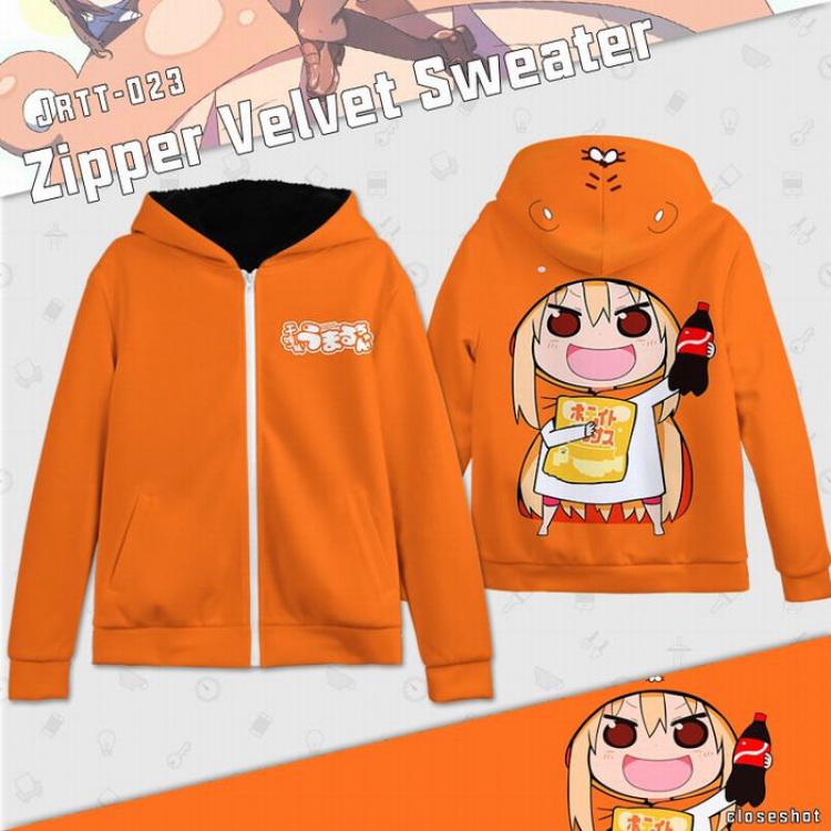 Himouto! Umaru-chan Anime Full Color zipper Plus velvet Sweatshirt S M L XL XXL XXXL JRTT023