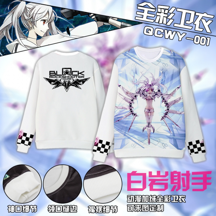 White Rock Shooter Anime Full Color Plush sweater QCWY001 S M L XL XXL XXL
