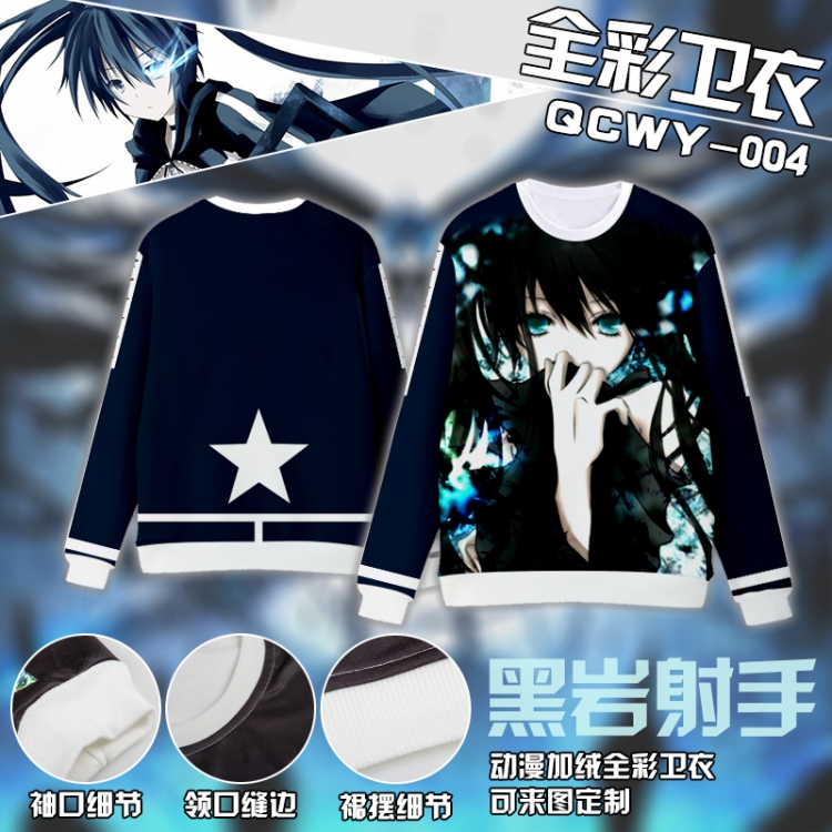 Black Rock Shooter Anime Full Color Plush sweater QCWY004 S M L XL XXL XXL