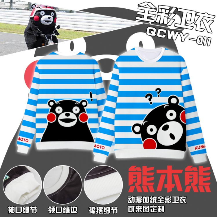 Kumamon Anime Full Color Plush sweater QCWY011 S M L XL XXL XXL