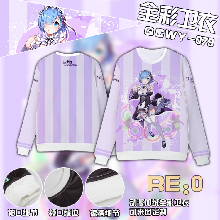 Re:Zero kara Hajimeru Isekai Seikatsu Full Color Plush sweater QCWY079 S M L XL XXL XXL