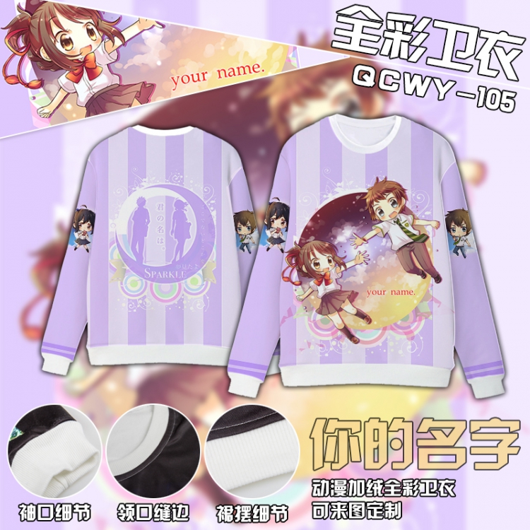 Your Name Anime Full Color Plush sweater QCWY105 S M L XL XXL XXL