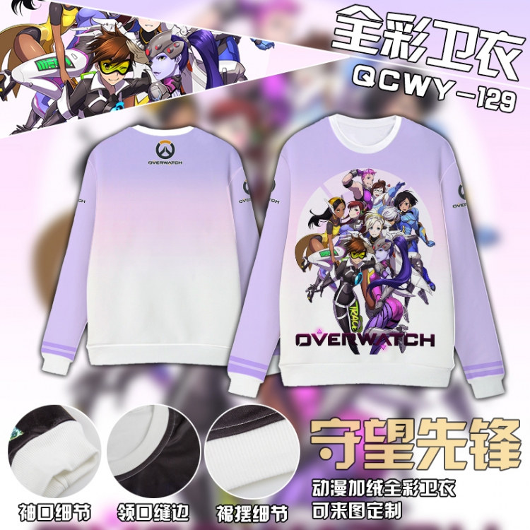 Overwatch Anime Full Color Plush sweater QCWY129 S M L XL XXL XXL