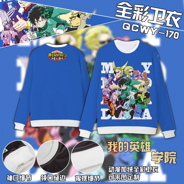My Hero Academia Anime Full Color Plush sweater QCWY170 S M L XL XXL XXL