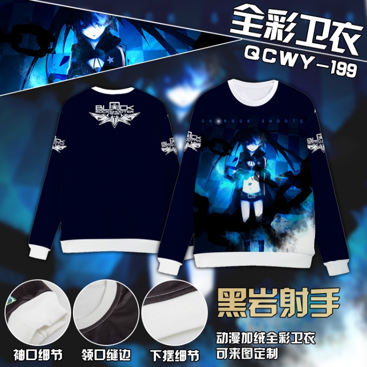 Black Rock Shooter Anime Full Color Plush sweater QCWY199 S M L XL XXL XXL