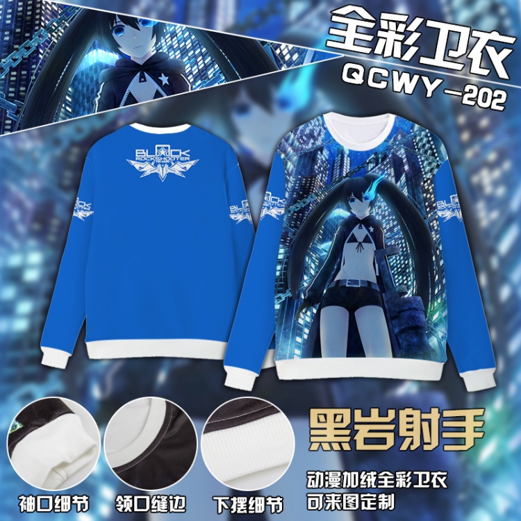 Black Rock Shooter Anime Full Color Plush sweater QCWY202 S M L XL XXL XXL