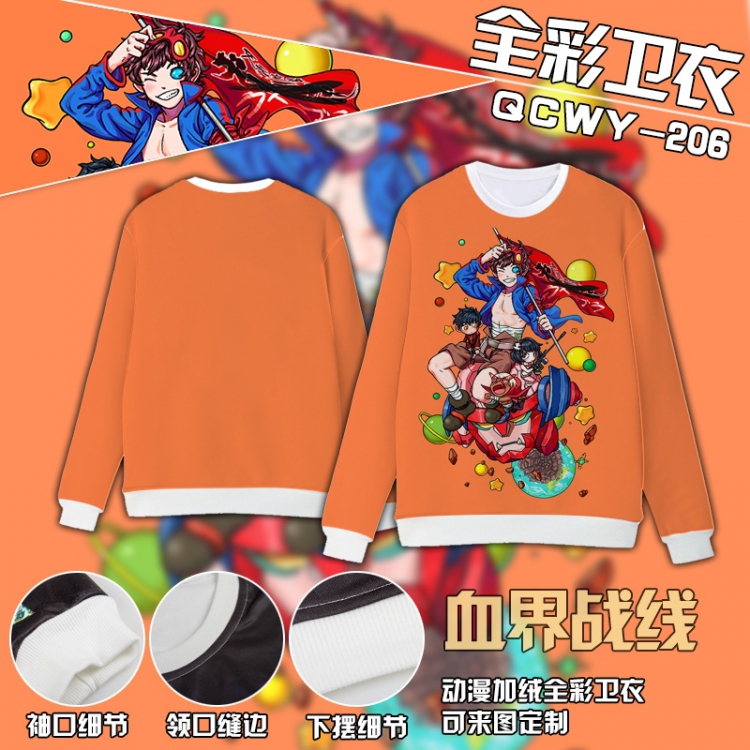 Blood Blockade Battlefront Anime Full Color Plush sweater QCWY206 S M L XL XXL XXL