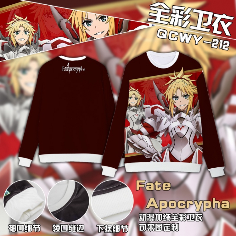 Fate Apocrypha Anime Full Color Plush sweater QCWY212 S M L XL XXL XXL