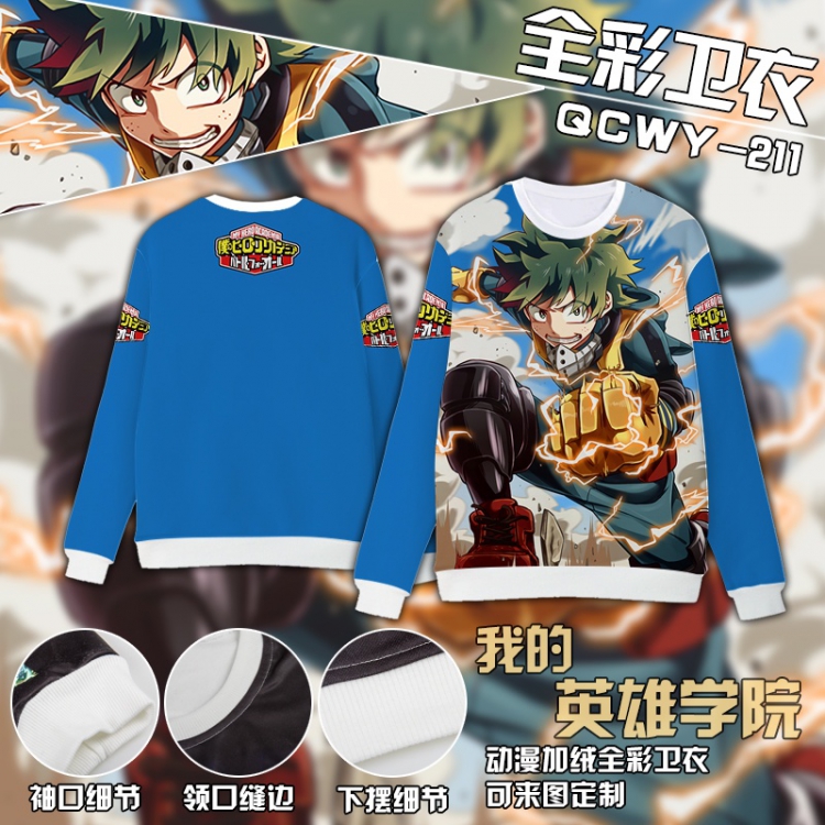 My Hero Academia Anime Full Color Plush sweater QCWY211 S M L XL XXL XXL