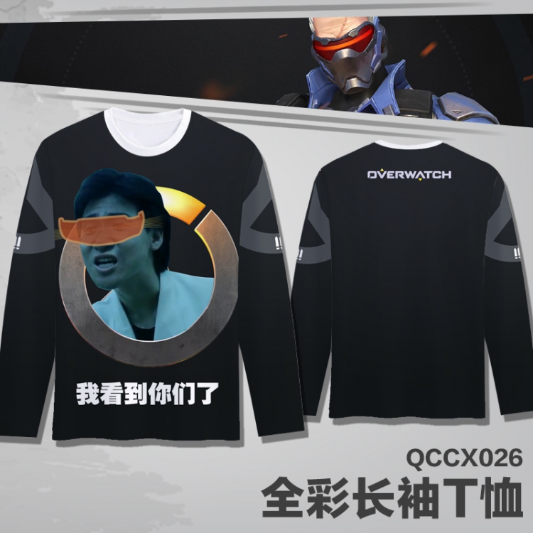 Overwatch Anime Full Color Long sleeve t-shirt S M L XL XXL XXXL QCCX026