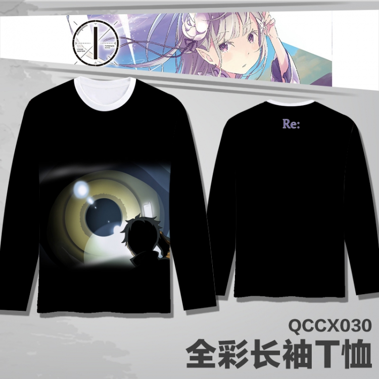 Re:Zero kara Hajimeru Isekai Seikatsu Anime Full Color Long sleeve t-shirt S M L XL XXL XXXL QCCX030