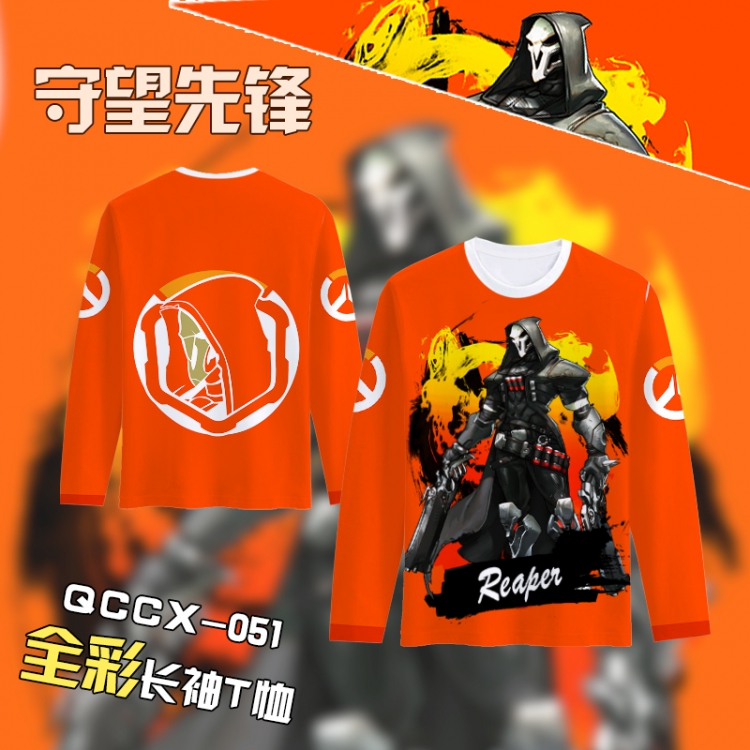 Overwatch Anime Full Color Long sleeve t-shirt S M L XL XXL XXXL QCCX051
