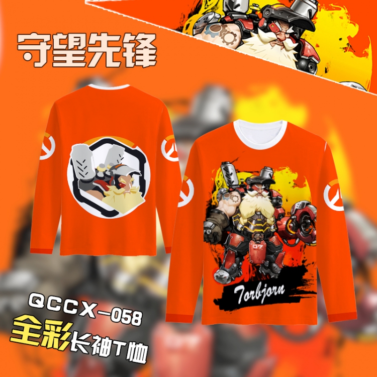 Overwatch Anime Full Color Long sleeve t-shirt S M L XL XXL XXXL QCCX058