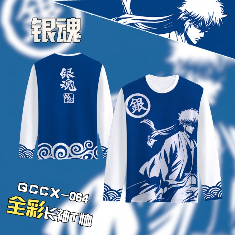 Gintama Anime Full Color Long sleeve t-shirt S M L XL XXL XXXL QCCX064