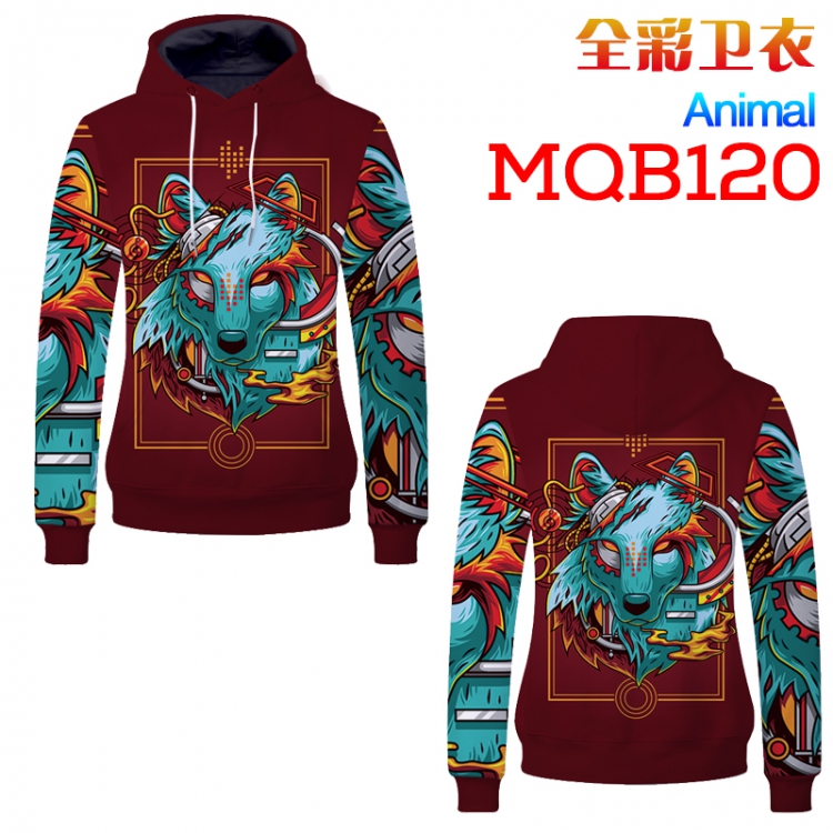 Animal Series Full Color Long sleeve Patch pocket Sweatshirt Hoodie S M L XL XXL  XXXL MQB120
