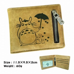 TOTORO brown Style 2 fold zipp...