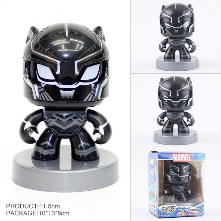 The avengers allianc Q version Change face 3 Expression Black Panther Boxed Figure Decoration With base 11.5CM a box of 