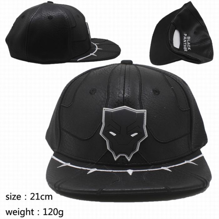 Black Panther black Leather cap 21CM