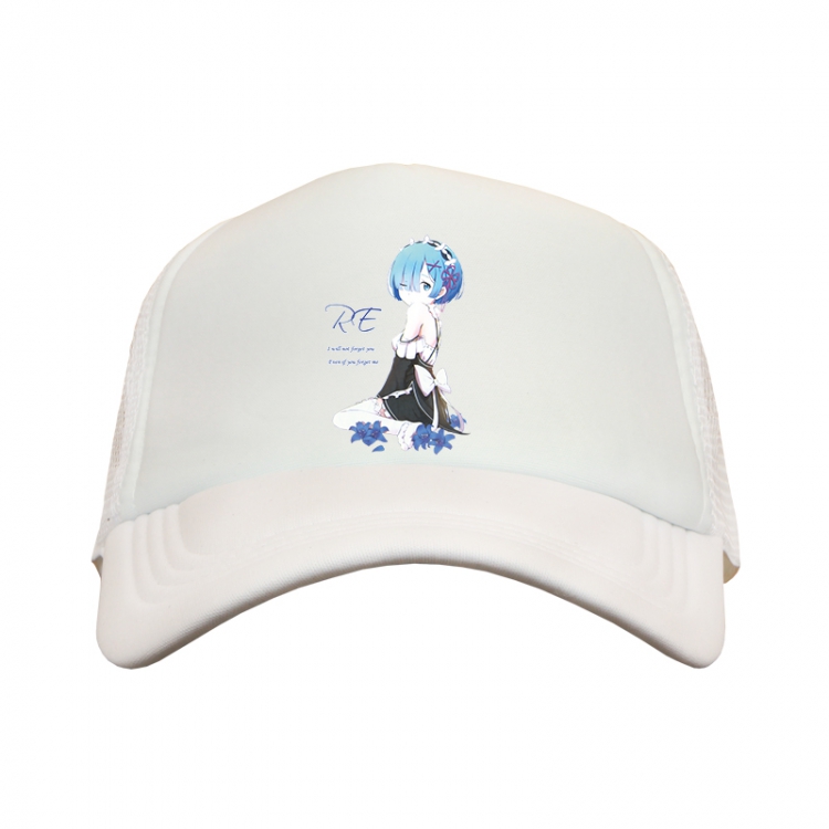 Re:Zero kara Hajimeru Isekai Seikatsu Rem2 White Mesh material Sunhat