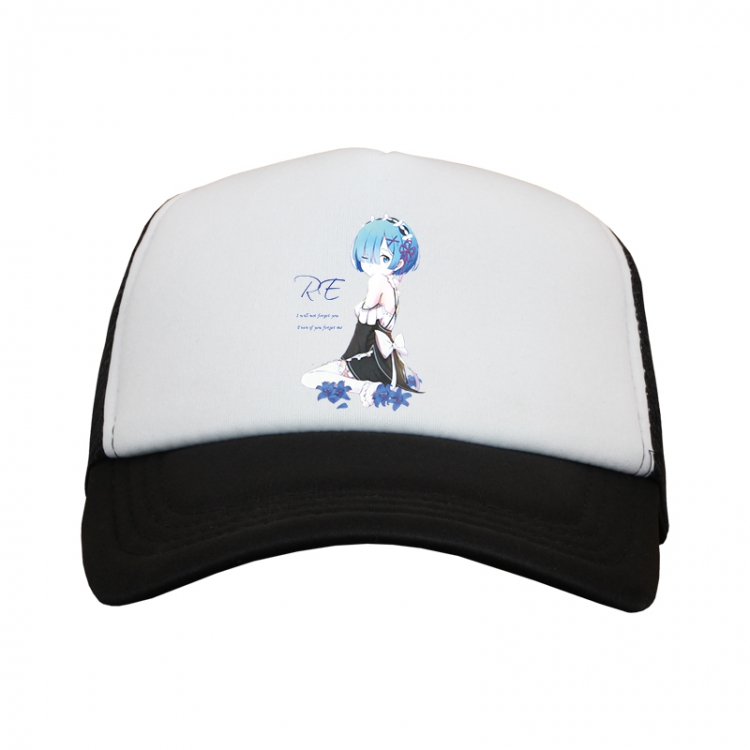 Re:Zero kara Hajimeru Isekai Seikatsu Rem2 Black and White Mesh material Sunhat