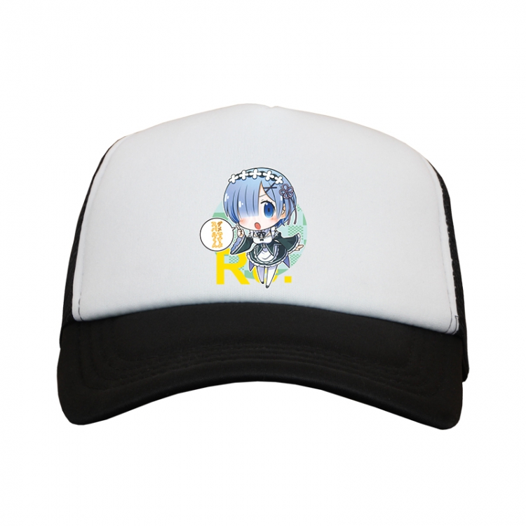 Re:Zero kara Hajimeru Isekai Seikatsu Rem Black and White Mesh material Sunhat