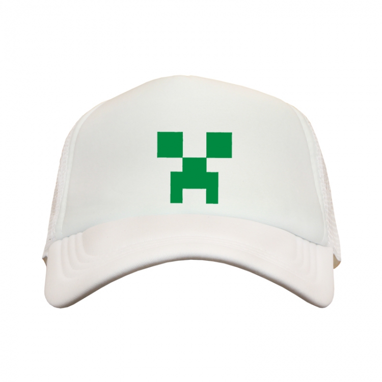 Minecraft Creeper green White Mesh material Sunhat