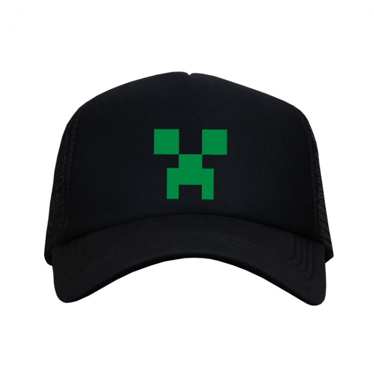 Minecraft Creeper green Black Mesh material Sunhat